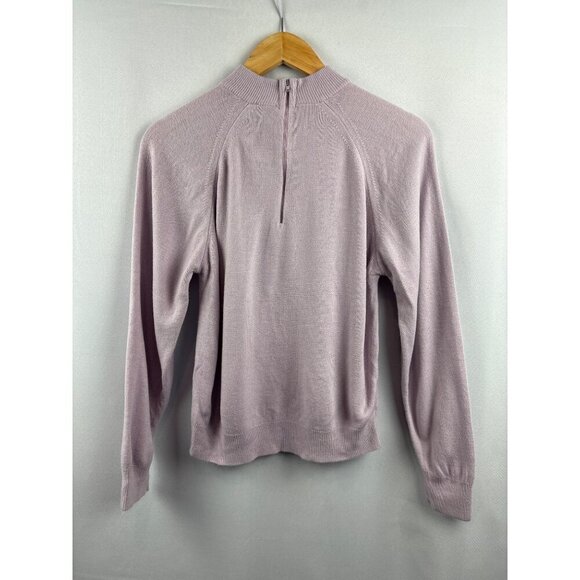 Women’s Designers Originals Petite Medium Mauve Long Sleeve Sweater with Back Zi - Picture 3 of 6